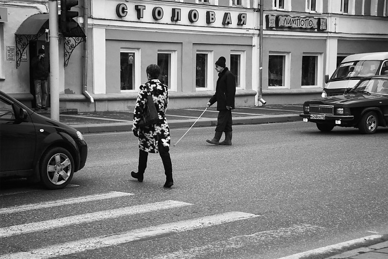 Слепой человек в Костроме